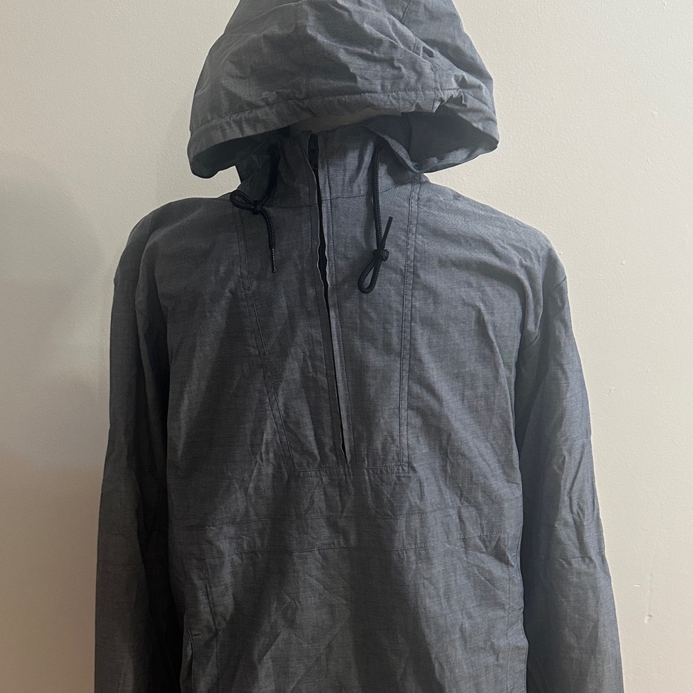 RVCA Men's Hooded Windbreaker Jacket - Charcoal Gray